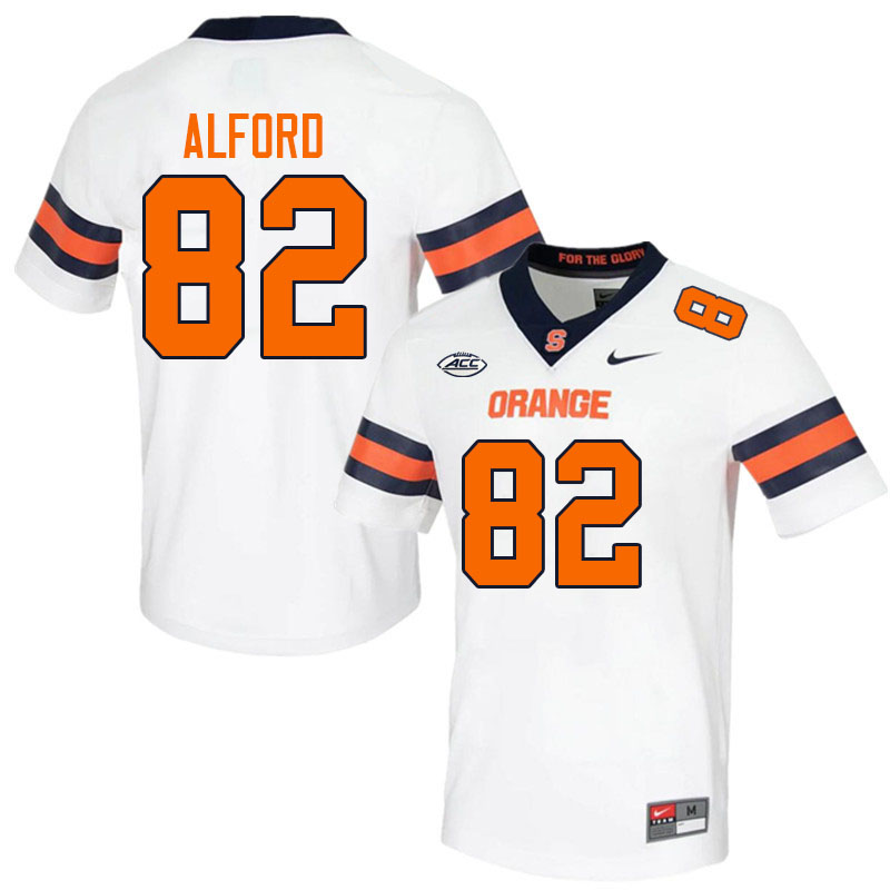 Men-Youth #82 Damien Alford Syracuse Orange 2023 College Football Jerseys Stitched-White